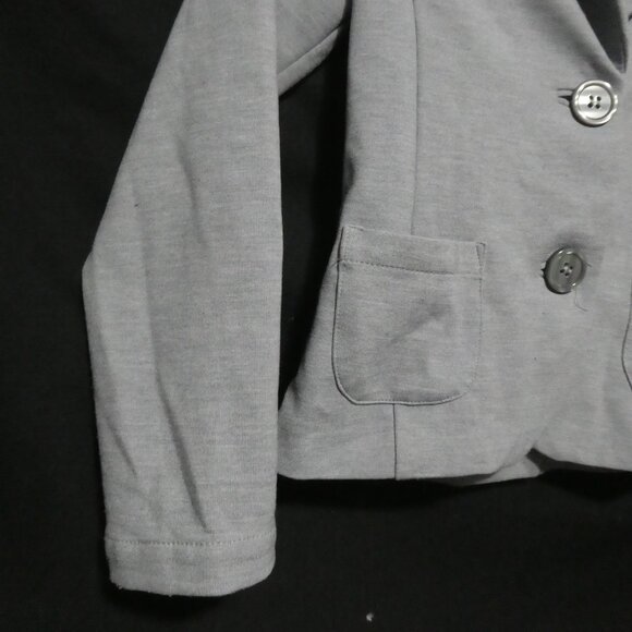 H&M | 7-8 years | Grey Dress Jacket | Button-Up Front | Pink Flower and Bow - Picture 6 of 15